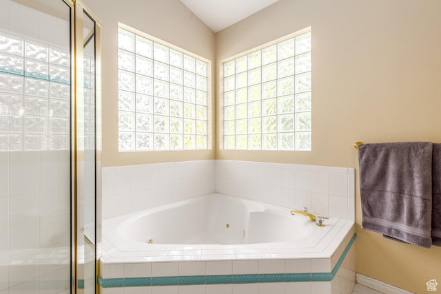 497 E Spruce Glen Rd, Murray, UT 84107 - full bathroom with a jetted tub, plenty of natural light, and a stall shower