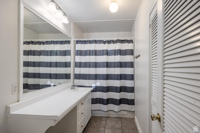 5623 E Emigration Canyon Rd, Emigration Canyon, UT 84108 - full bath featuring vanity, tile patterned flooring, and a closet
