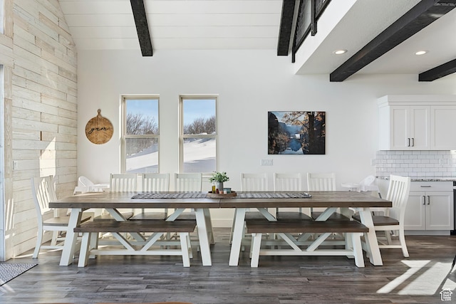 689 N Cambry Dr, Garden City, UT 84028 - dining area with dark wood-style flooring and recessed lighting