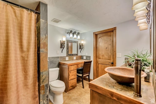 804 E 3300 N, North Ogden, UT 84414 - full bathroom with vanity, toilet, tile patterned flooring, and curtained shower