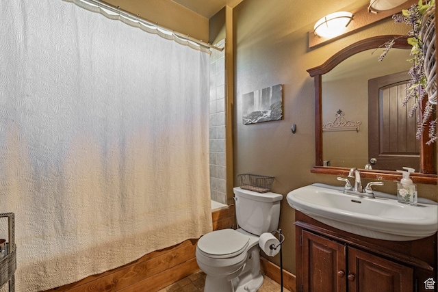 14745 N 8375 E, Spring City, UT 84662 - bathroom featuring vanity, toilet, and shower / bath combination with curtain