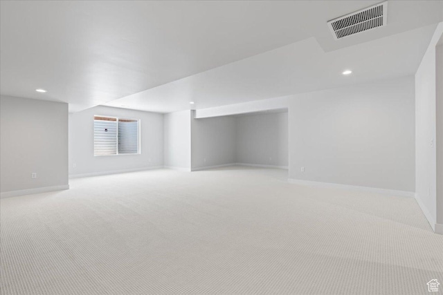 5854 N Fox Canyon Rd, Lehi, UT 84043 - below grade area featuring baseboards, light carpet, and recessed lighting