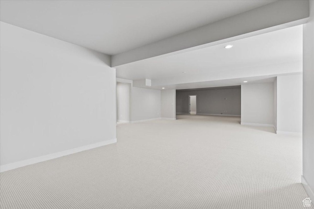 5854 N Fox Canyon Rd, Lehi, UT 84043 - finished below grade area with baseboards, light carpet, and recessed lighting