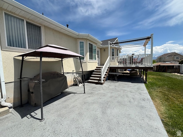 5029 W Copper Meadow Ln S, West Jordan, UT 84088 - view of patio / terrace featuring a deck and stairs