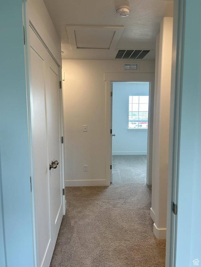 5118 E Lakefield Dr N, Eagle Mountain, UT 84005 - hallway with carpet floors, attic access, and baseboards