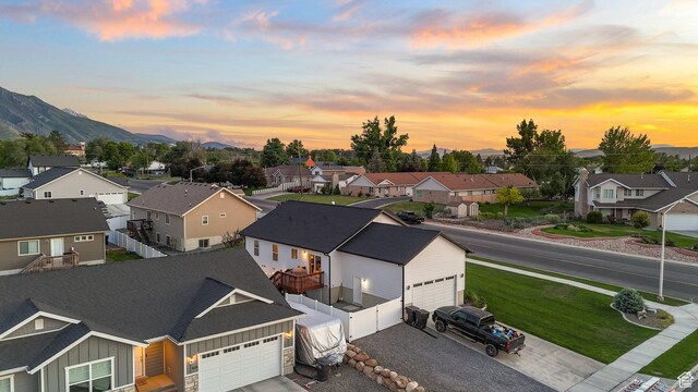 384 N 600 E, Payson, UT 84651 - aerial view at dusk of a residential view and a mountain view