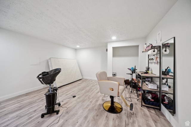 384 N 600 E, Payson, UT 84651 - exercise area with wood finished floors, baseboards, a textured ceiling, and recessed lighting