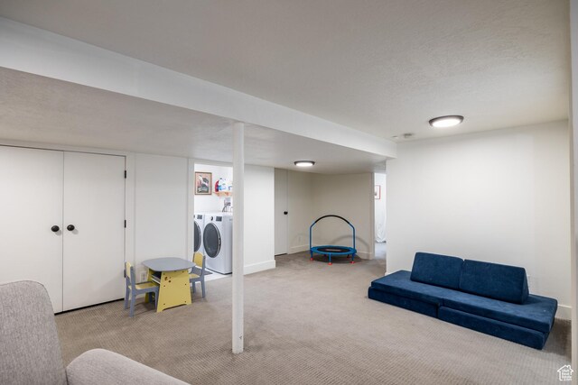 1217 Talisman Dr, Salt Lake City, UT 84116 - finished below grade area with carpet flooring, washing machine and dryer, and baseboards