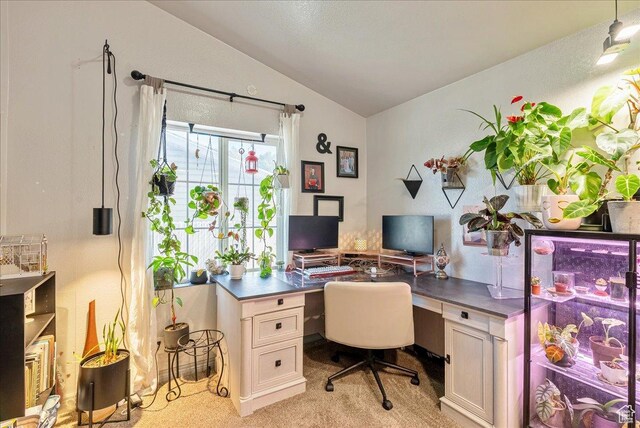 1687 Kylee Ln, Ogden, UT 84404 - office area with vaulted ceiling and light colored carpet