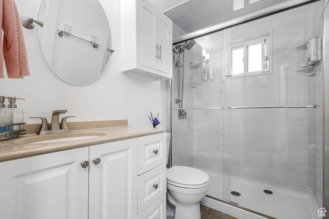 8265 S 3450 W, West Jordan, UT 84088 - bathroom featuring toilet, vanity, and a stall shower
