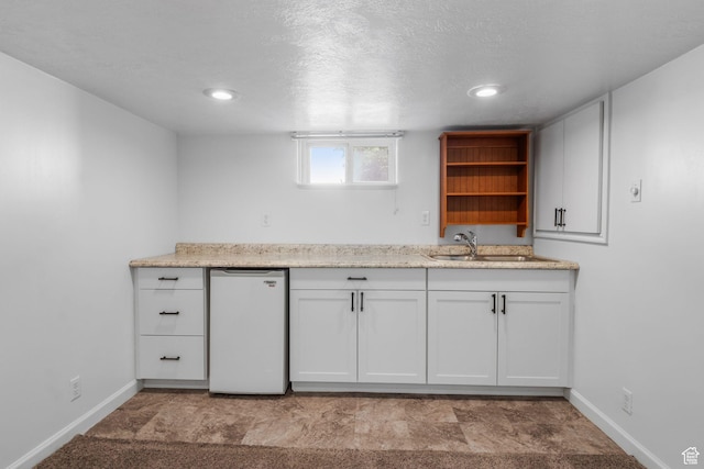 1979 S 600 E, Salt Lake City, UT 84105 - kitchen featuring a sink, open shelves, baseboards, fridge, and recessed lighting