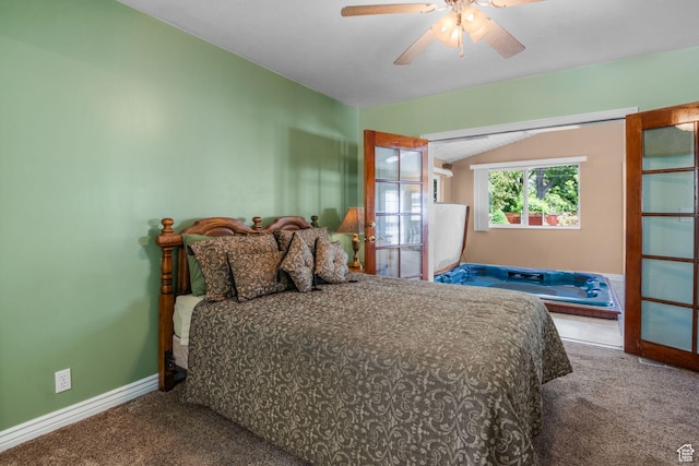 1979 S 600 E, Salt Lake City, UT 84105 - carpeted bedroom featuring lofted ceiling, baseboards, and ceiling fan