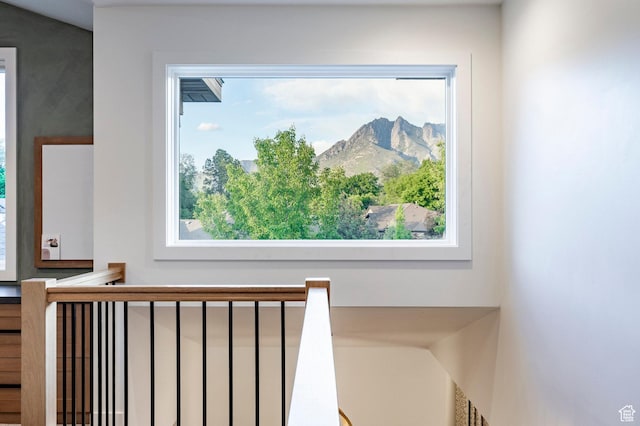 5972 S Ragsdale Dr, Murray, UT 84121 - stairs featuring plenty of natural light and a mountain view