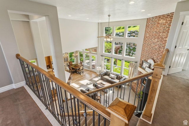 603 S Temple Hill Cir E, Bountiful, UT 84010 - staircase featuring carpet floors, baseboards, and recessed lighting