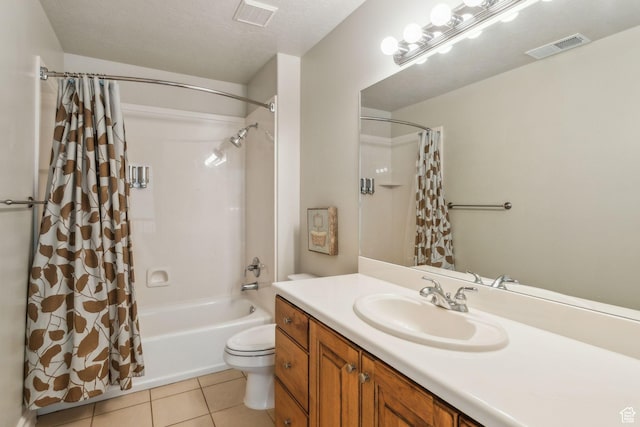 603 S Temple Hill Cir E, Bountiful, UT 84010 - full bathroom featuring shower / bath combo with shower curtain, vanity, tile patterned flooring, and toilet