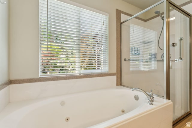 603 S Temple Hill Cir E, Bountiful, UT 84010 - bathroom with a shower stall and a jetted tub