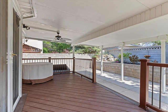 938 E Bernay Cir, Sandy, UT 84094 - wooden terrace featuring a ceiling fan