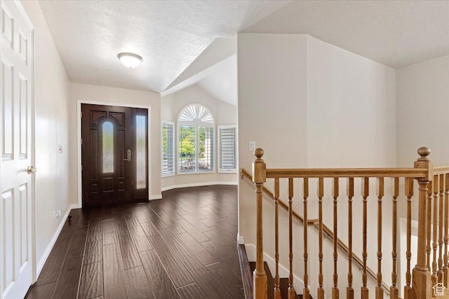 938 E Bernay Cir, Sandy, UT 84094 - foyer entrance with dark wood-type flooring, baseboards, and vaulted ceiling