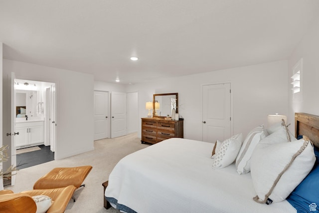11693 S Watercourse Rd, South Jordan, UT 84009 - carpeted bedroom featuring recessed lighting and ensuite bath
