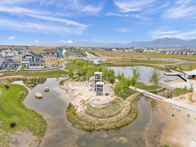 11693 S Watercourse Rd, South Jordan, UT 84009 - aerial perspective of suburban area with a water and mountain view