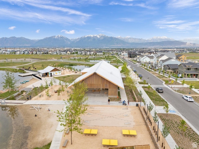 11693 S Watercourse Rd, South Jordan, UT 84009 - aerial perspective of suburban area with a water and mountain view