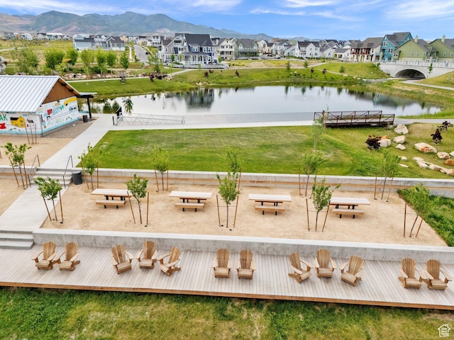 11693 S Watercourse Rd, South Jordan, UT 84009 - aerial perspective of suburban area featuring a water and mountain view