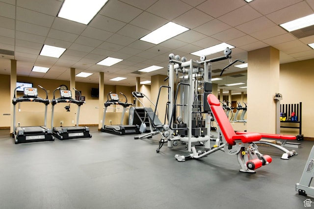 3855 Grand Summit Dr Unit 214Q1, Park City, UT 84098 - exercise room with a drop ceiling