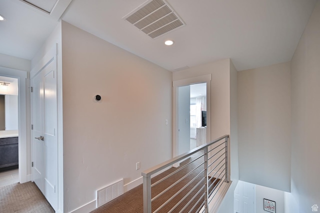 1097 W Wasatch Spring Rd, Kamas, UT 84036 - hall with an upstairs landing, recessed lighting, and baseboards