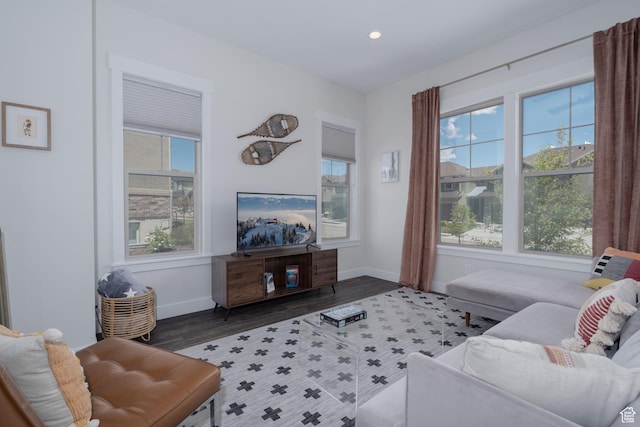 1097 W Wasatch Spring Rd, Kamas, UT 84036 - living room featuring baseboards, plenty of natural light, and recessed lighting