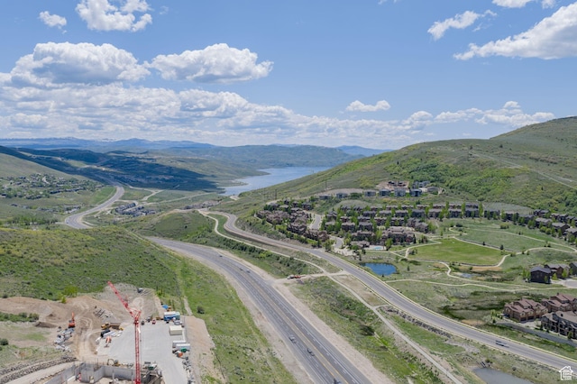1097 W Wasatch Spring Rd, Kamas, UT 84036 - aerial perspective of suburban area with a major roadway and a water and mountain view