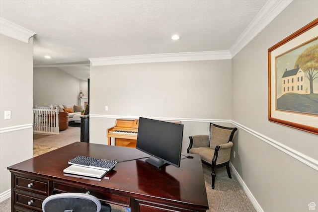 774 W 2300 S, Syracuse, UT 84075 - office with carpet, recessed lighting, ornamental molding, and baseboards