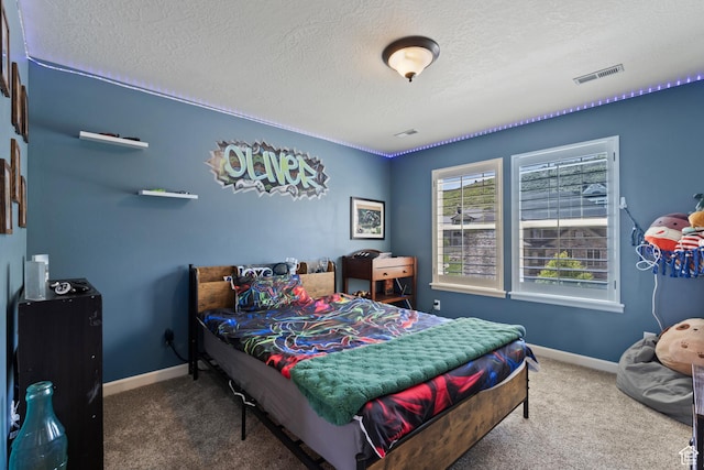 5284 W Orchard Spring Dr S, Herriman, UT 84096 - bedroom with a textured ceiling, carpet flooring, and baseboards