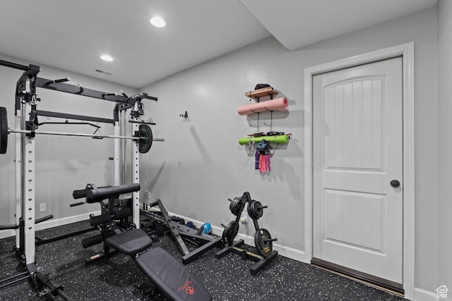 5284 W Orchard Spring Dr S, Herriman, UT 84096 - exercise area featuring recessed lighting and baseboards