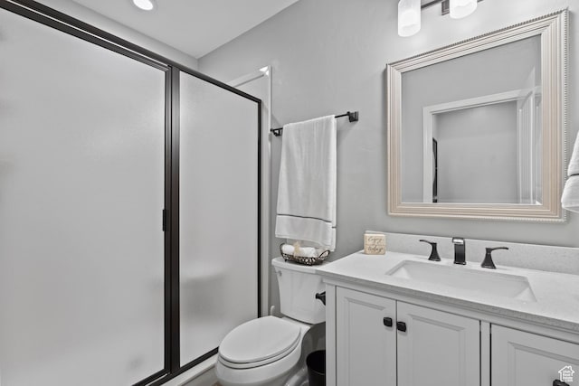 5284 W Orchard Spring Dr S, Herriman, UT 84096 - bathroom with vanity, a shower stall, and toilet