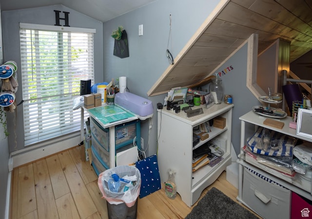 40 S Main St, Glenwood, UT 84730 - miscellaneous room featuring lofted ceiling and light wood-type flooring