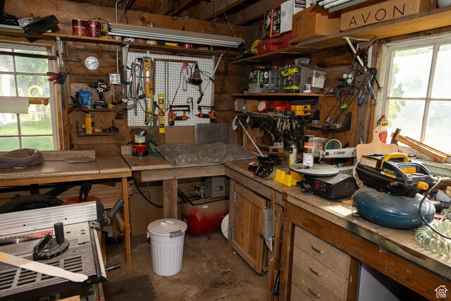 40 S Main St, Glenwood, UT 84730 - misc room with a workshop area and unfinished concrete floors