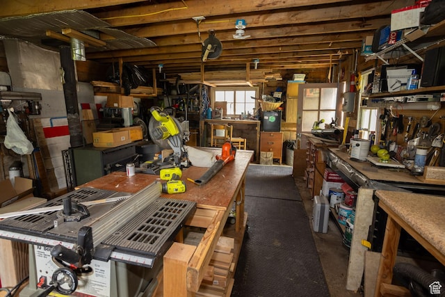 40 S Main St, Glenwood, UT 84730 - below grade area with a workshop area