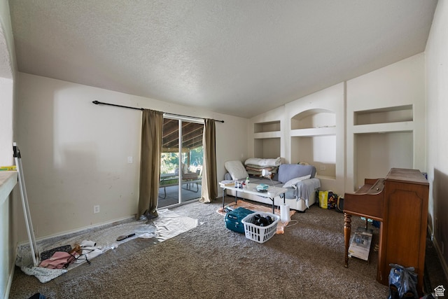 2554 S Chesterfield St W, West Valley City, UT 84119 - carpeted bedroom featuring access to outside, lofted ceiling, and a textured ceiling