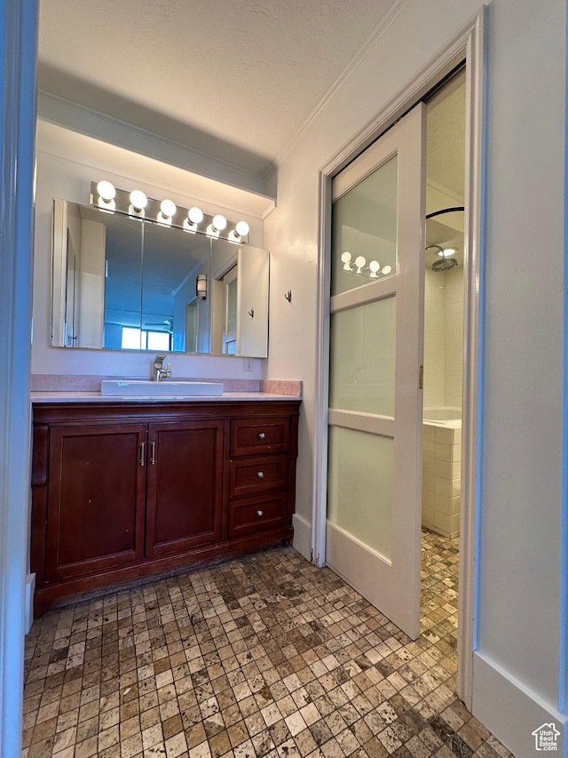 241 N Vine St W Unit 808W, Salt Lake City, UT 84103 - full bath featuring vanity, ornamental molding, and a shower