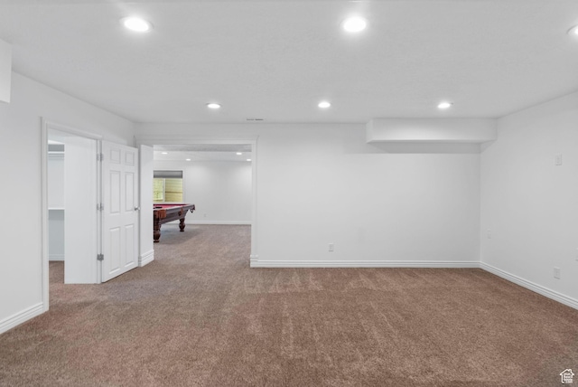13226 S Cocomo Ct W, Herriman, UT 84096 - finished basement with billiards table, carpet floors, recessed lighting, and baseboards
