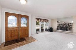 330 N 100 E, Centerfield, UT 84622 - entrance foyer with carpet and a large fireplace