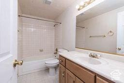 330 N 100 E, Centerfield, UT 84622 - full bathroom featuring vanity, toilet, bathtub / shower combination, and tile patterned flooring
