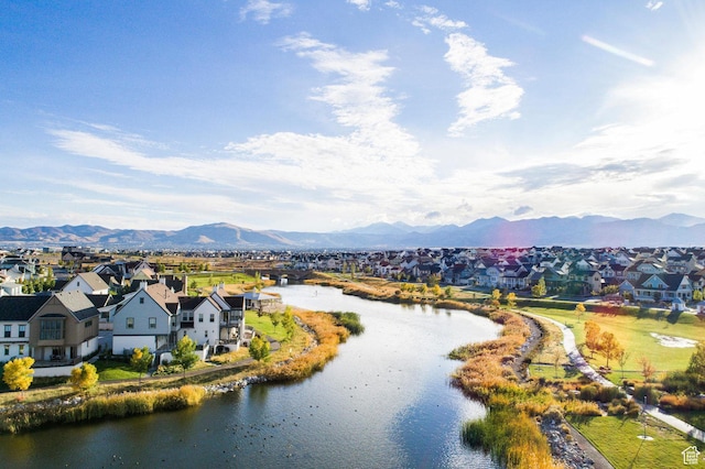 5067 W Beach Comber Way S, South Jordan, UT 84009 - aerial perspective of suburban area featuring a water and mountain view