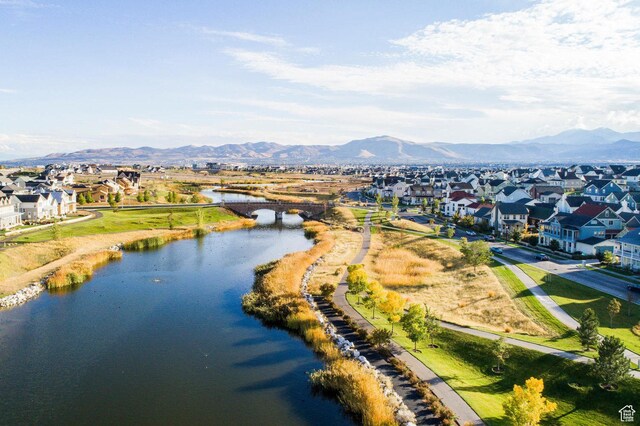 5067 W Beach Comber Way S, South Jordan, UT 84009 - aerial view of residential area featuring a water and mountain view