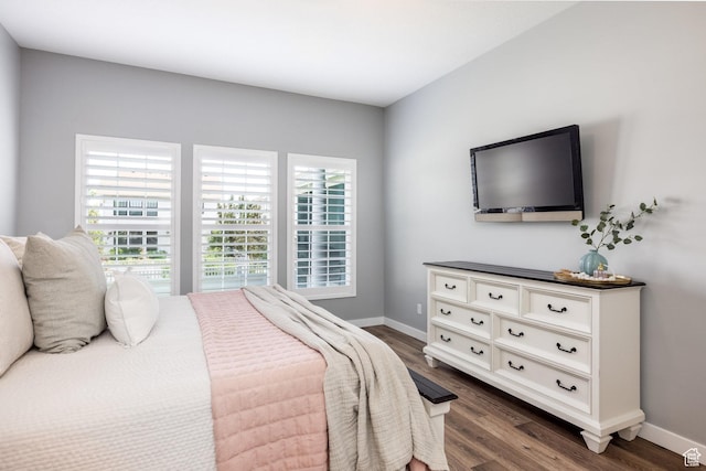 5067 W Beach Comber Way S, South Jordan, UT 84009 - bedroom with multiple windows, dark wood-type flooring, and baseboards