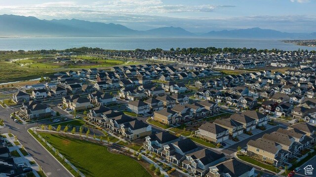 213 E 400 N Unit 980, Saratoga Springs, UT 84045 - aerial overview of property's location with a water and mountain view and nearby suburban area