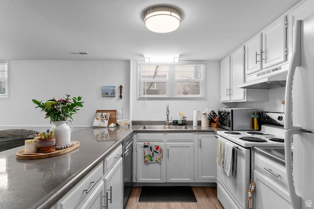 341 N 300 W, Provo, UT 84601 - kitchen with stainless steel appliances, a sink, under cabinet range hood, and white cabinetry