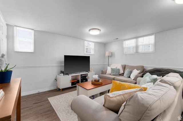 341 N 300 W, Provo, UT 84601 - living room featuring dark wood-type flooring and baseboards