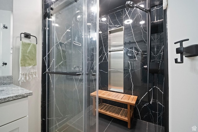 15002 S Wild Horse Way, Bluffdale, UT 84065 - full bath featuring a marble finish shower and vanity