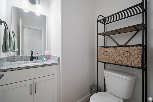 15002 S Wild Horse Way, Bluffdale, UT 84065 - half bathroom featuring toilet, vanity, and baseboards